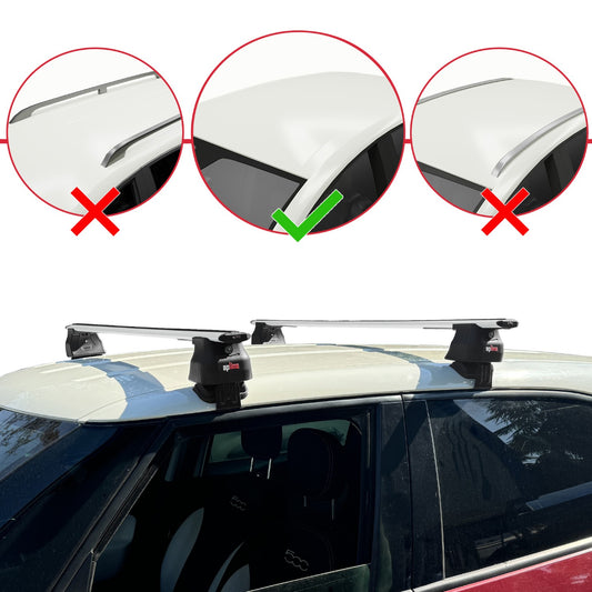 Kompatibel mit Fiat 500 L 2012-2017 ACE-4 Relingträger Dachträger Auto Gepäckträger Grau Aluminium 2 Stangen