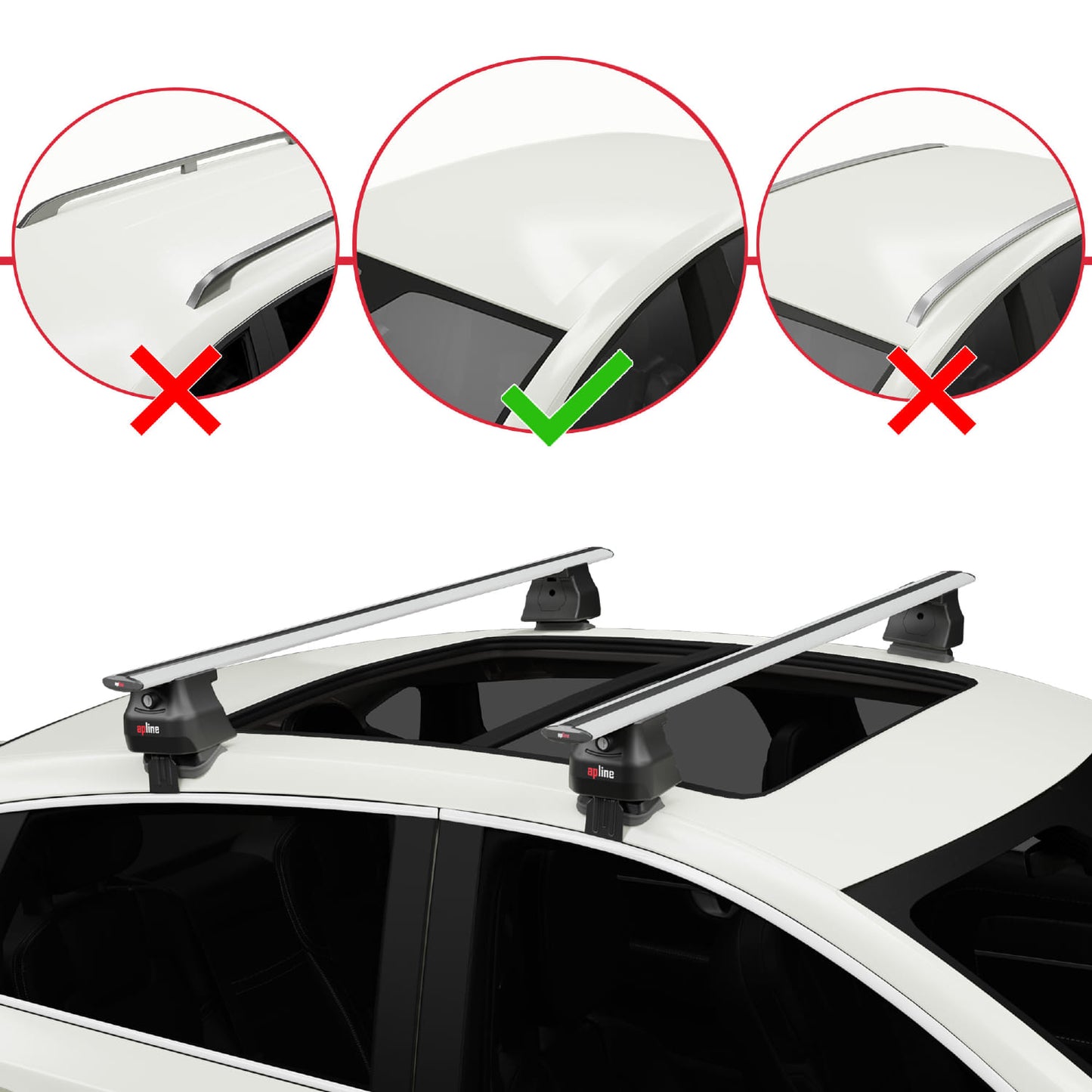 Compatible with Suzuki Celerio 2 (FE) 2014-2021 ACE-4 Car Roof Rack Cross Bar Grey Aluminium 2 Bars