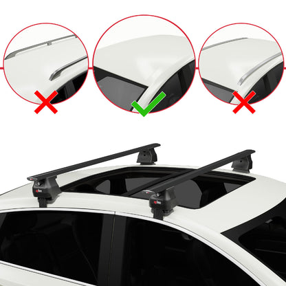 Compatible with Ssangyong Korando 4 (C300) 2019-2025 ACE-4 Car Roof Rack Cross Bar Black Aluminium 2 Bars
