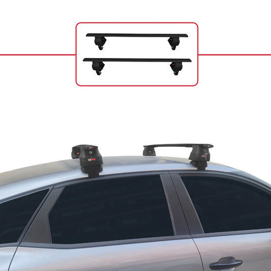 Kompatibel mit Citroen C4 III (C41) 2020-2025 ACE-4 Relingträger Dachträger Auto Gepäckträger Schwarz Aluminium 2 Stangen