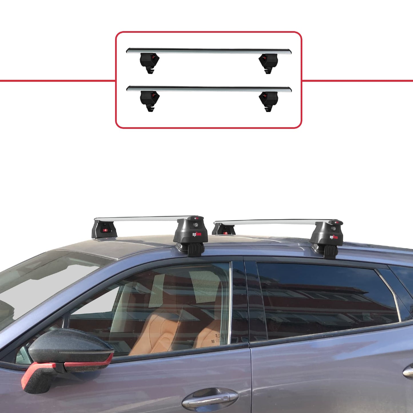 Kompatibel mit Chery Omoda 5 2023-2025 ACE-4 Dachgepäckträger, Reling, Gepäckträger, graues Aluminium, 2 Stangen