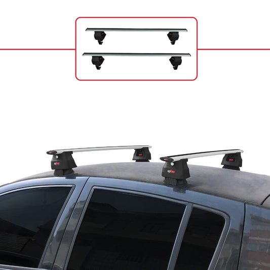 Kompatibel mit Renault Clio 3 2006-2012 ACE-4 Relingträger Dachträger Auto Gepäckträger Grau Aluminium 2 Stangen