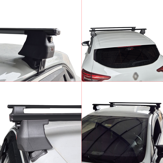 Kompatibel mit Renault Clio 4 2013-2020 ACE-4 Relingträger Dachträger Auto Gepäckträger Schwarz Aluminium 2 Stangen