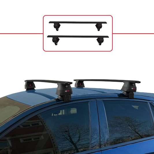 Kompatibel mit Opel/Vauxhall Corsa F 2019-2025 ACE-4 Relingträger Dachträger Auto Gepäckträger Schwarz Aluminium 2 Stangen
