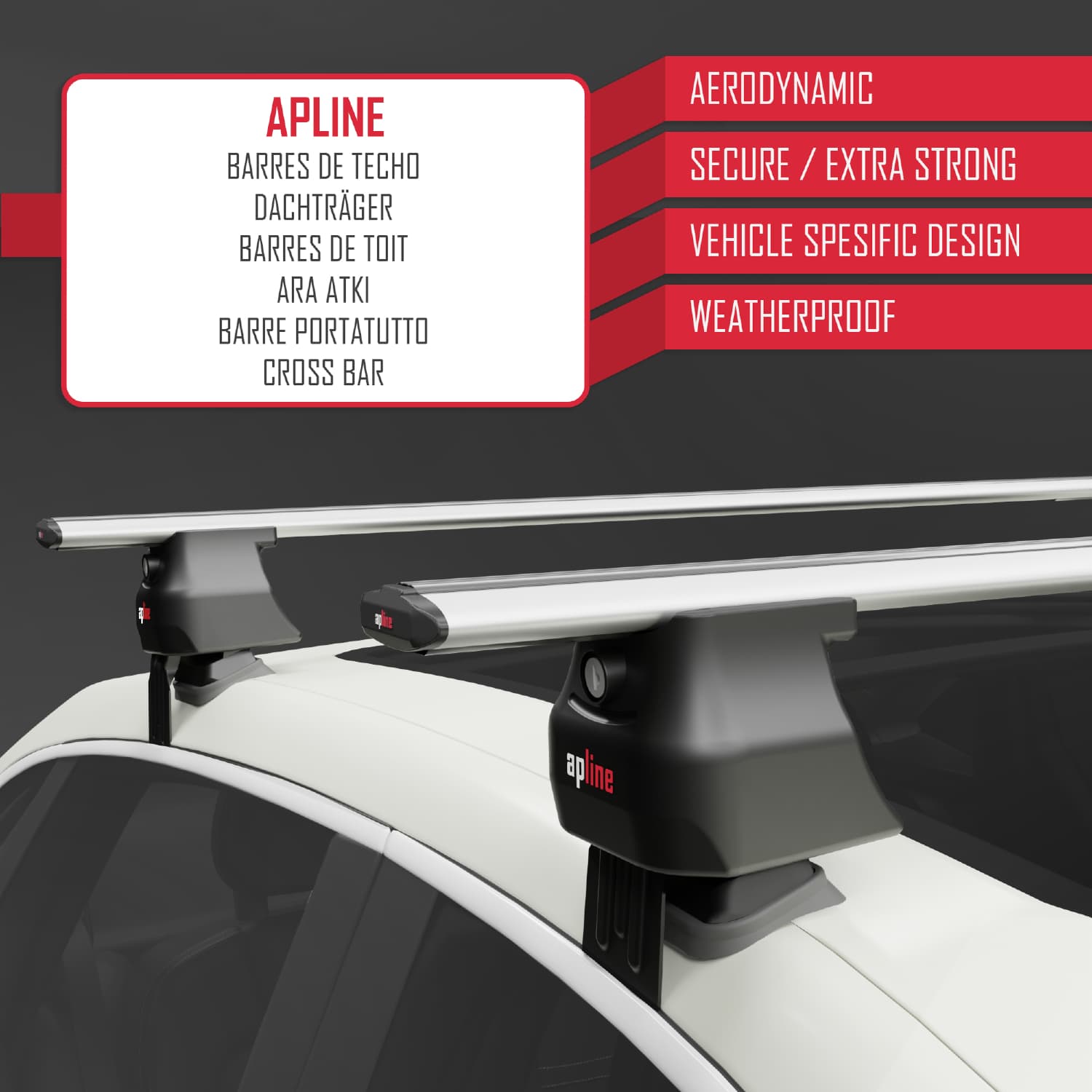 Compatible avec Ford Fiesta 6 Post-Facelift 2013-2017 ACE-4 Barres de Toit Railing Porte-Bagages de Voiture Gris Aluminium 2 Barres