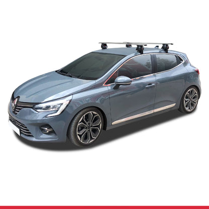 Kompatibel mit Renault Clio 5 2019-2025 ACE-4 Relingträger Dachträger Auto Gepäckträger Grau Aluminium 2 Stangen