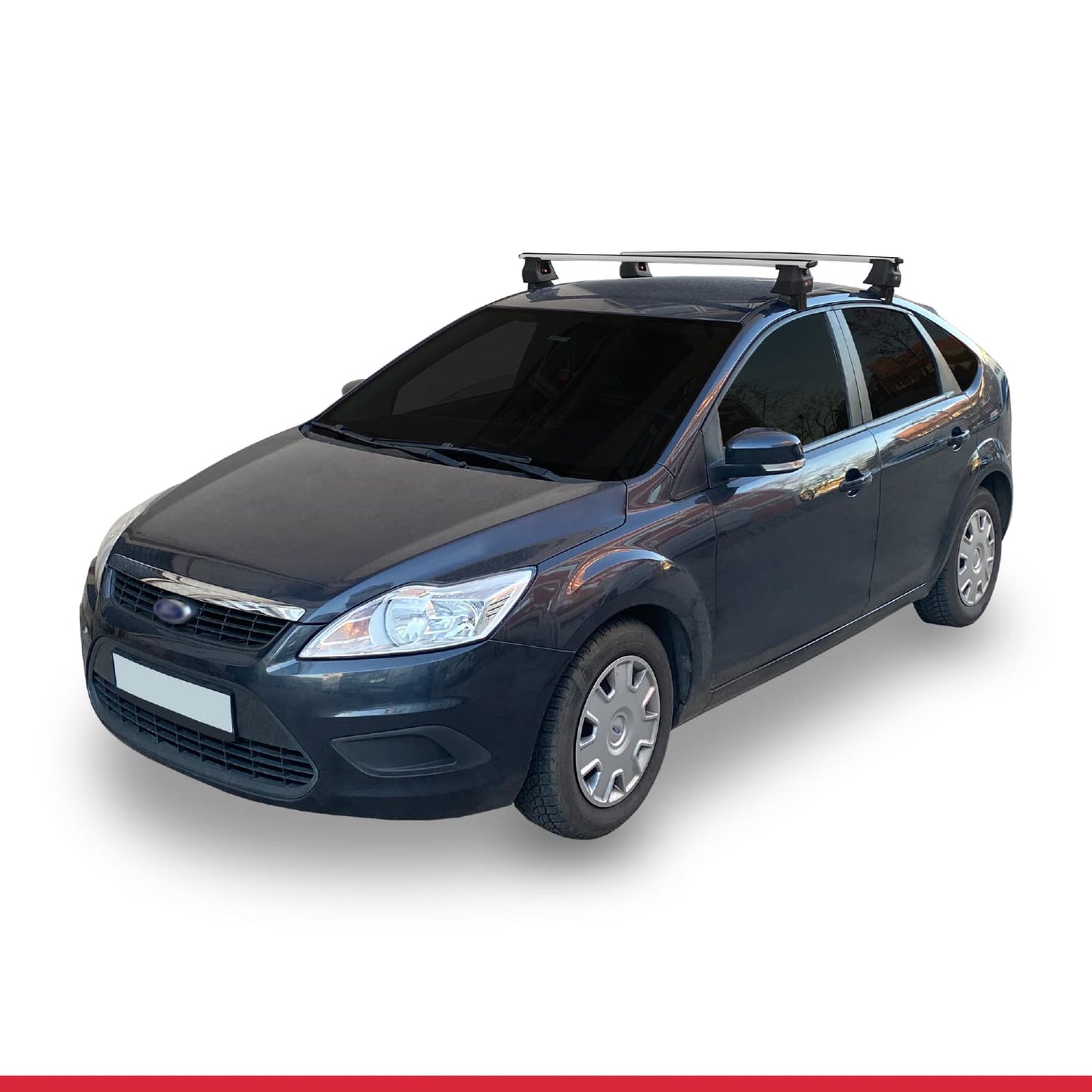 Kompatibel mit Ford Focus 2 (C307) HB 2005-2010 ACE-4 Relingträger Dachträger Auto Gepäckträger Grau Aluminium 2 Stangen