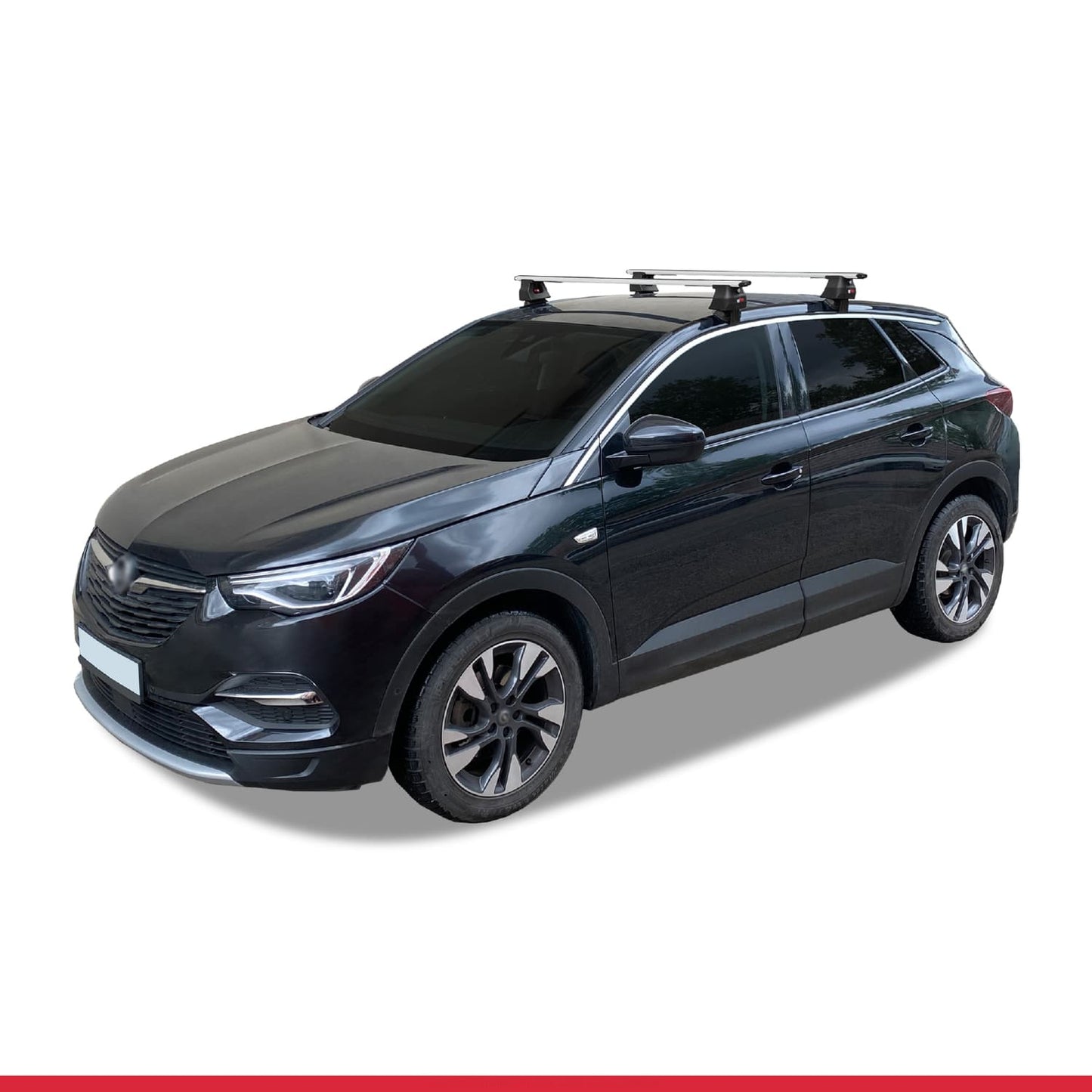 Compatible avec Opel Grandland X 2018-2021 ACE-4 Barres de Toit Railing Porte-Bagages de Voiture Gris Aluminium 2 Barres