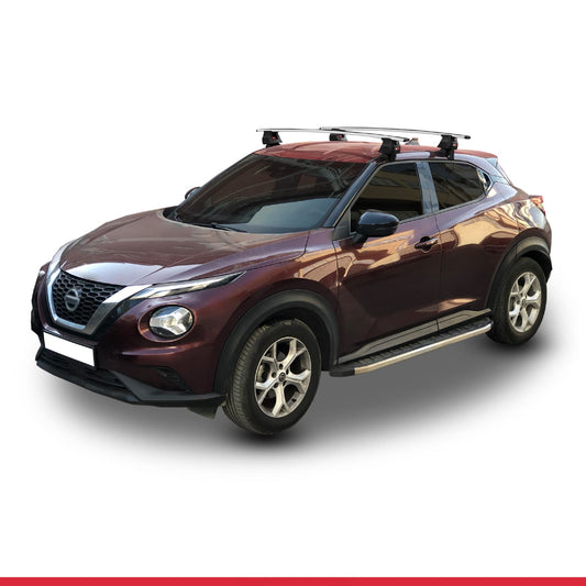 Kompatibel mit Nissan Juke 2 (F16) 2020-2025 ACE-4 Relingträger Dachträger Auto Gepäckträger Grau Aluminium 2 Stangen