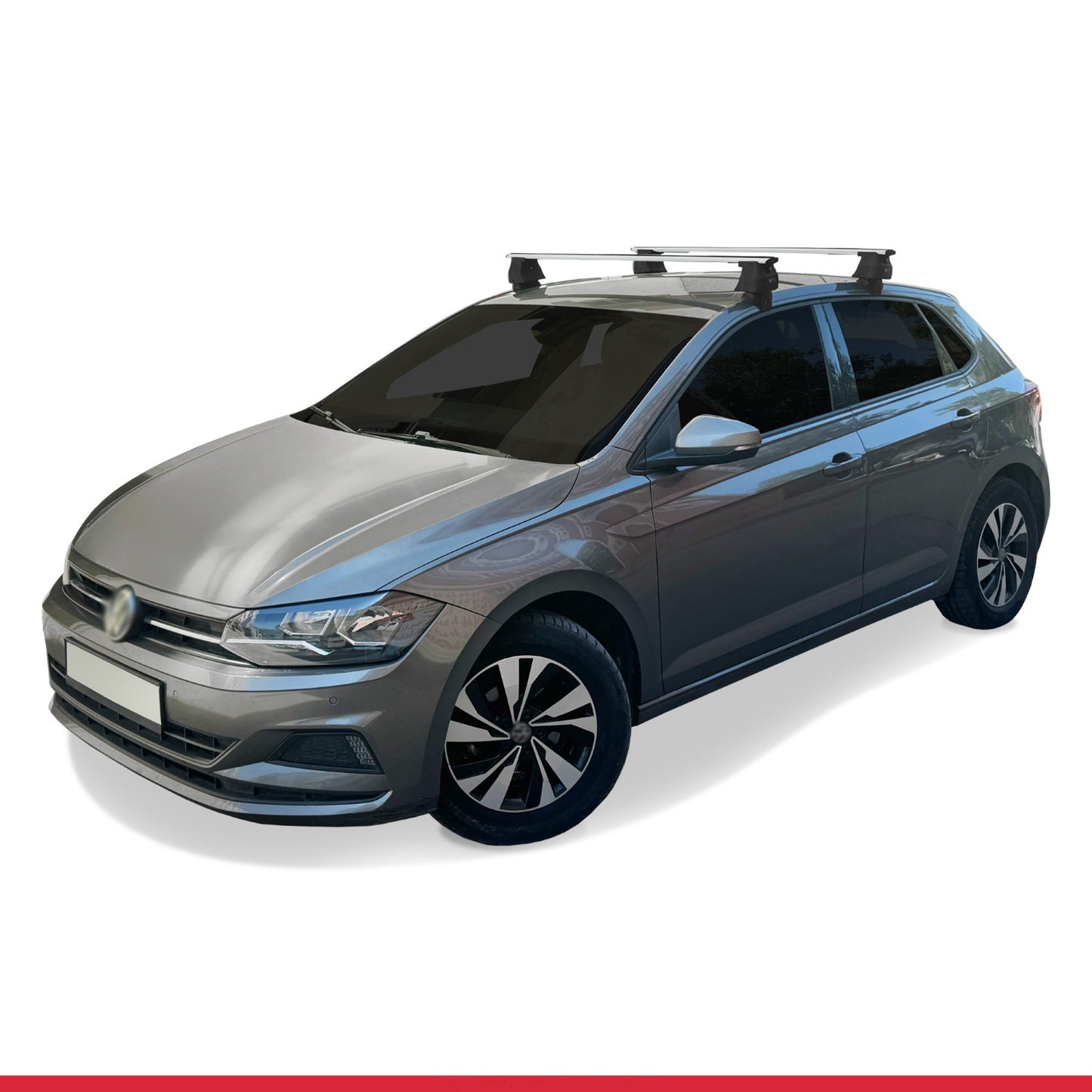 Kompatibel mit Volkswagen Polo 6 (AW) 2018-2025 ACE-4 Relingträger Dachträger Auto Gepäckträger Grau Aluminium 2 Stangen