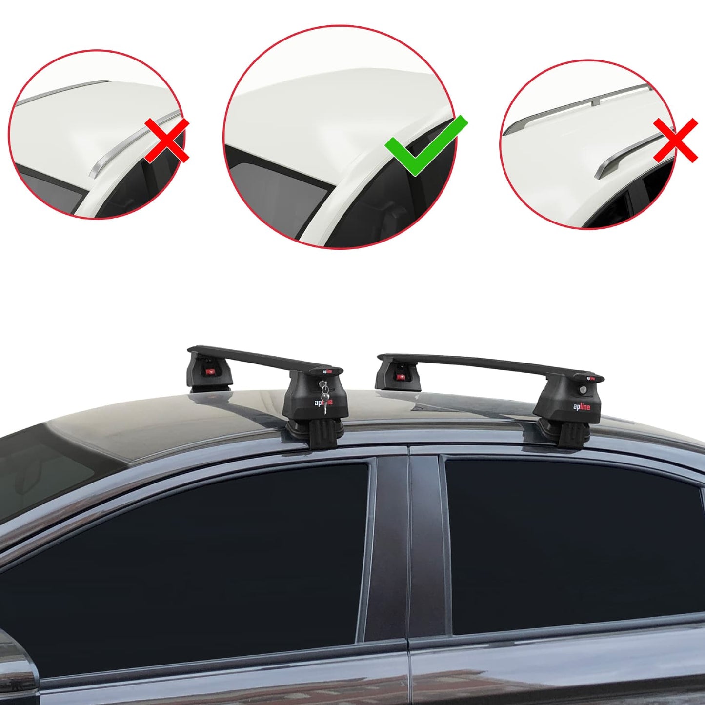 Compatible avec Honda City 2021-2025 ACE-4 Barres de Toit Railing Porte-Bagages de Voiture Noir Aluminium 2 Barres