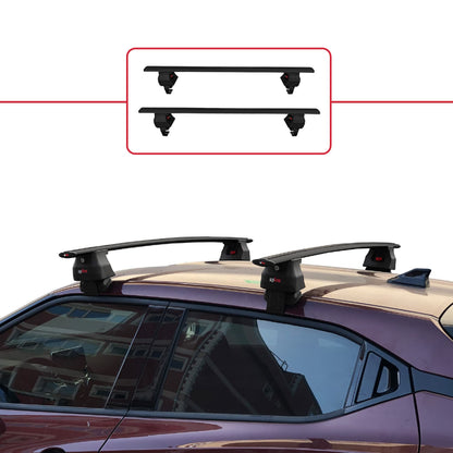 Compatible avec Nissan Juke 2 (F16) 2020-2025 ACE-4 Barres de Toit Railing Porte-Bagages de Voiture Noir Aluminium 2 Barres