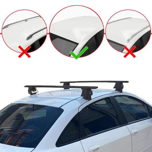 Kompatibel mit Fiat Linea (323) 2007-2016 ACE-4 Relingträger Dachträger Auto Gepäckträger Schwarz Aluminium 2 Stangen