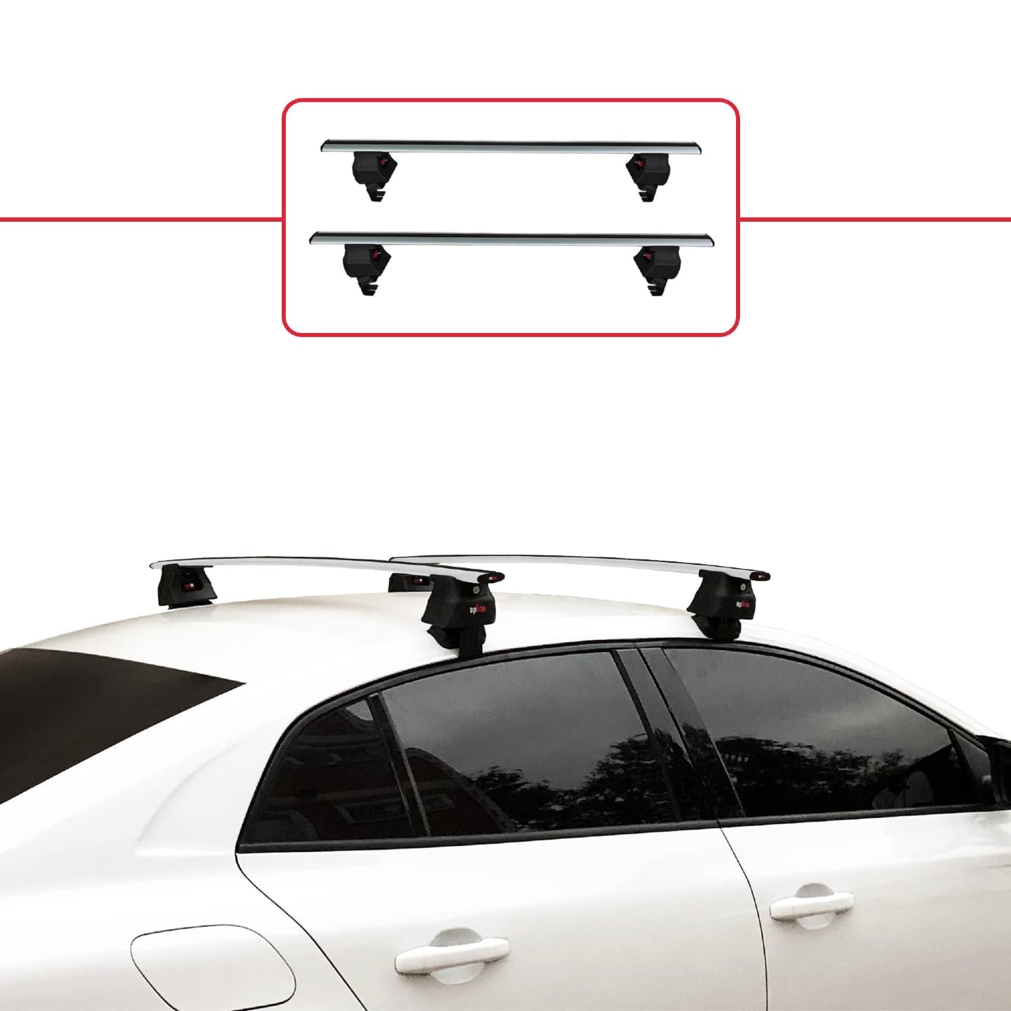 Compatible avec Renault Megane 4 (BFB) Pre-Facelift 2016-2020 ACE-4 Barres de Toit Railing Porte-Bagages de Voiture Gris Aluminium 2 Barres