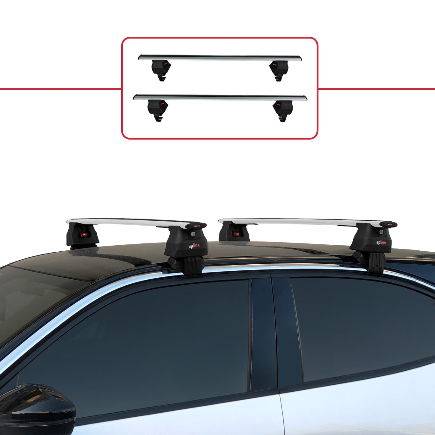 Compatible with Opel/Vauxhall Mokka B 2021-2025 ACE-4 Car Roof Rack Cross Bar Grey Aluminium 2 Bars