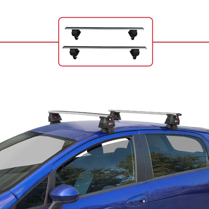 Compatible avec Fiat Grande Punto (199) 2005-2012 ACE-4 Barres de Toit Railing Porte-Bagages de Voiture Gris Aluminium 2 Barres