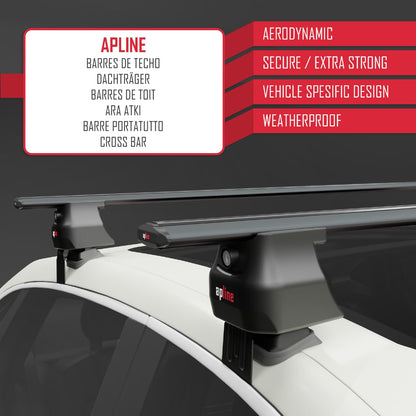 Compatible with Opel/Vauxhall Insignia 2009-2017 ACE-4 Car Roof Rack Cross Bar Black Aluminium 2 Bars