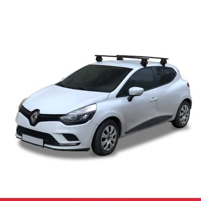 Compatible with Renault Clio 4 2013-2020 ACE-4 Car Roof Rack Cross Bar Black Aluminium 2 Bars