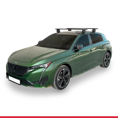 Kompatibel mit Peugeot 308 III (P5) 2021-2025 ACE-4 Relingträger Dachträger Auto Gepäckträger Schwarz Aluminium 2 Stangen