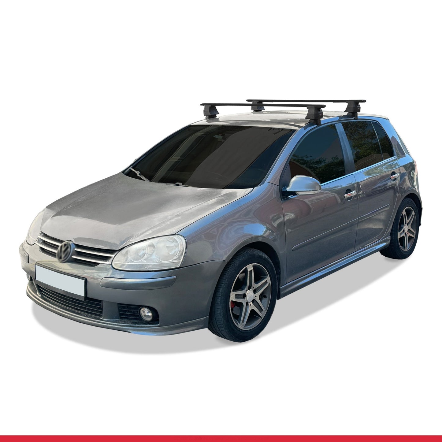 Compatible avec Volkswagen Golf 5 (1K) 2004-2008 ACE-4 Barres de Toit Railing Porte-Bagages de Voiture Noir Aluminium 2 Barres