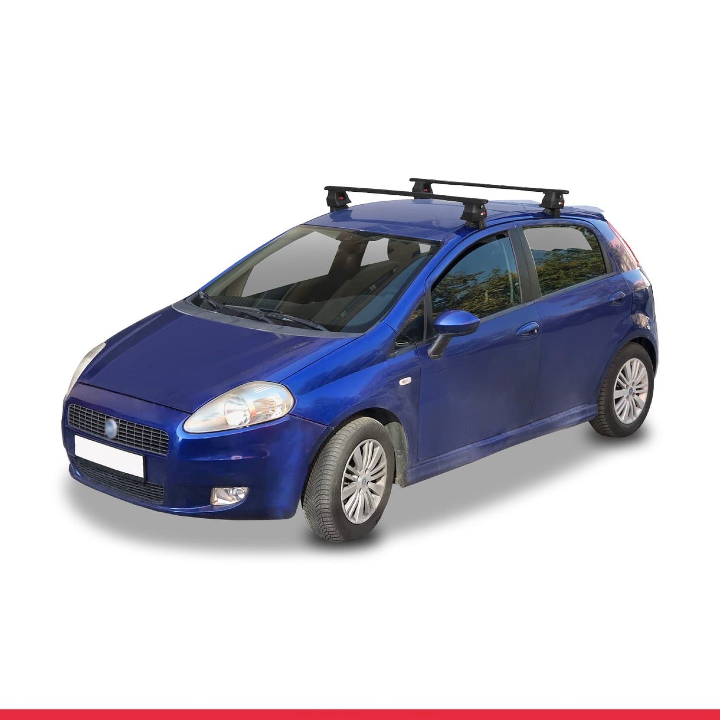 Compatible avec Fiat Grande Punto (199) 2005-2012 ACE-4 Barres de Toit Railing Porte-Bagages de Voiture Noir Aluminium 2 Barres