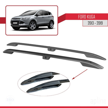 Passend für Ford Kuga 2 (C520) 2013–2019 (kurzer Radstand L1/H1) Dachreling, Dachgepäckträger, schwarz
