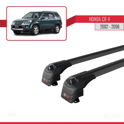Compatible avec Honda CR-V 2 2002-2006 ACE-2 Barres de Toit Railing Porte-Bagages de Voiture Noir Aluminium 2 Barres