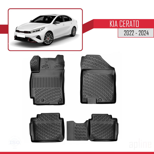 Kompatibel mit Kia Cerato 2022-2024 4D Gummimatten Schwarz