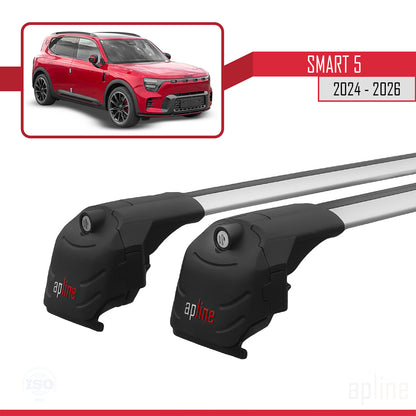 Compatible avec SMART #5 2024-2026 ACE-2 Barres de Toit Railing Porte-Bagages de Voiture Gris Aluminium 2 Barres