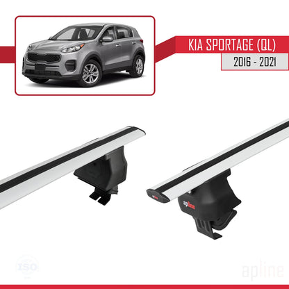 Kompatibel mit Kia Sportage (QL) 2016-2021 ACE-4 Relingträger Dachträger Auto Gepäckträger Grau Aluminium 2 Stangen