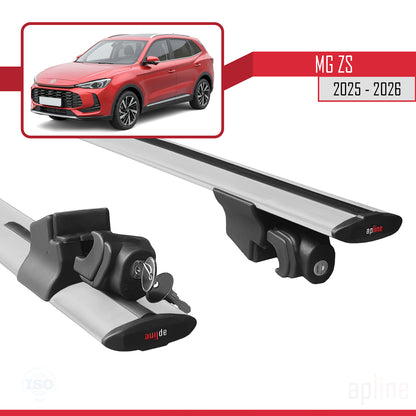 Compatible avec MG ZS 2025-2026 HOOK Model Barres de Toit Railing Porte-Bagages de Voiture Gris Aluminium 2 Barres