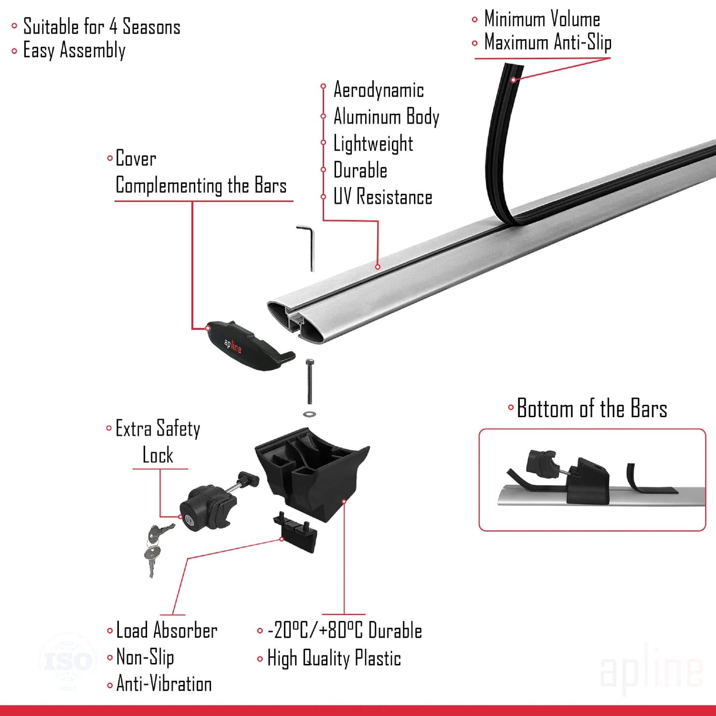 Compatible avec Vauxhall Mokka X (J13) 2016-2019 HOOK Model Barres de Toit Railing Porte-Bagages de Voiture Gris Aluminium 2 Barres