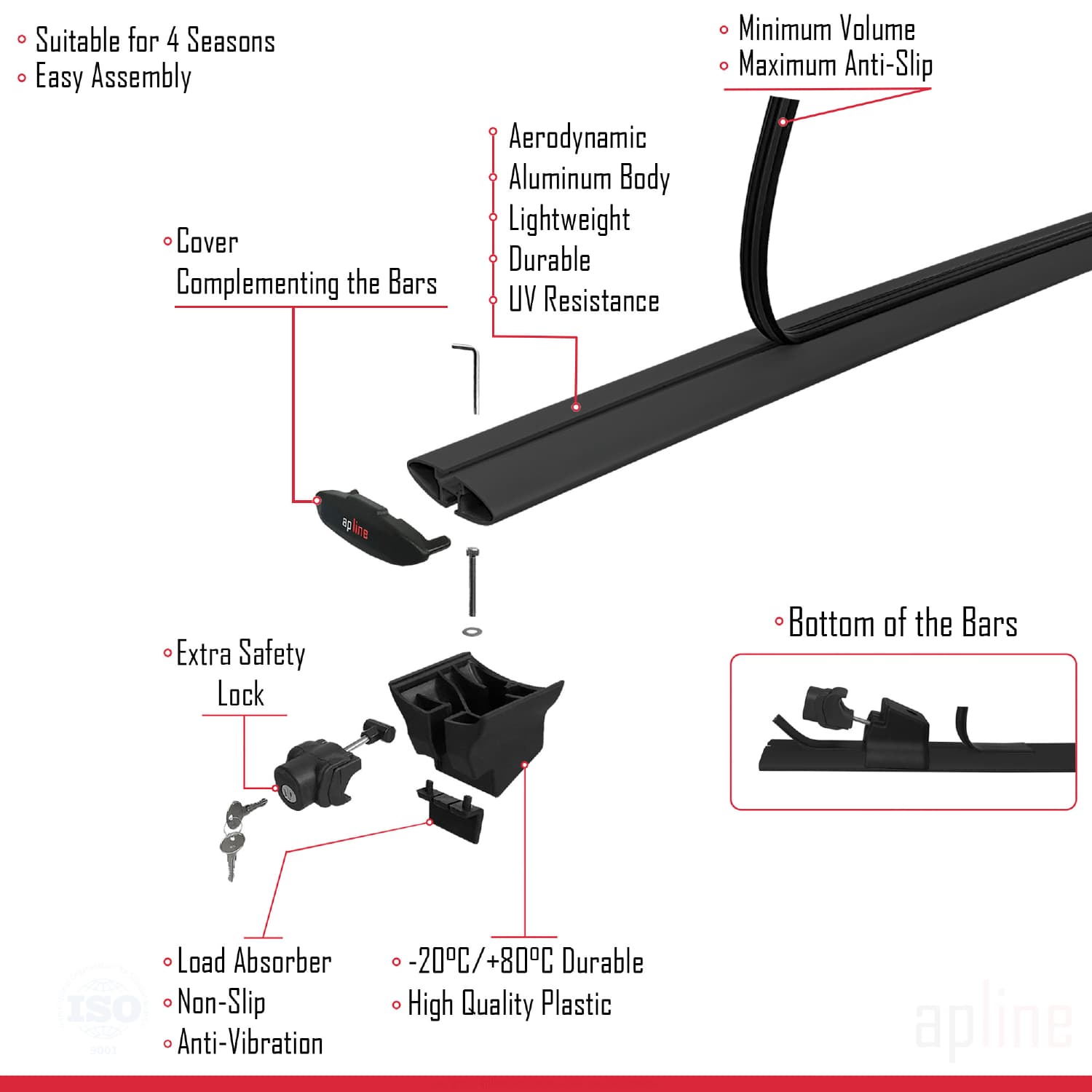 Compatible avec Kia EV3 2024-2025 HOOK Model Barres de Toit Railing Porte-Bagages de Voiture Noir Aluminium 2 Barres