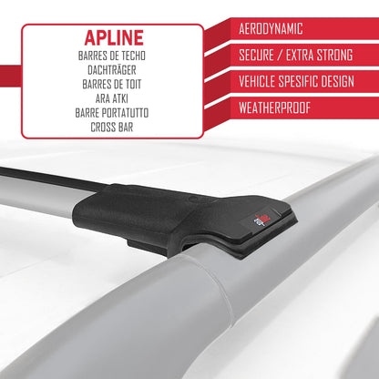 Compatible avec Porsche Cayenne (9PA) 2003-2010 FLY Model Barres de Toit Railing Porte-Bagages de Voiture Gris Aluminium 2 Barres