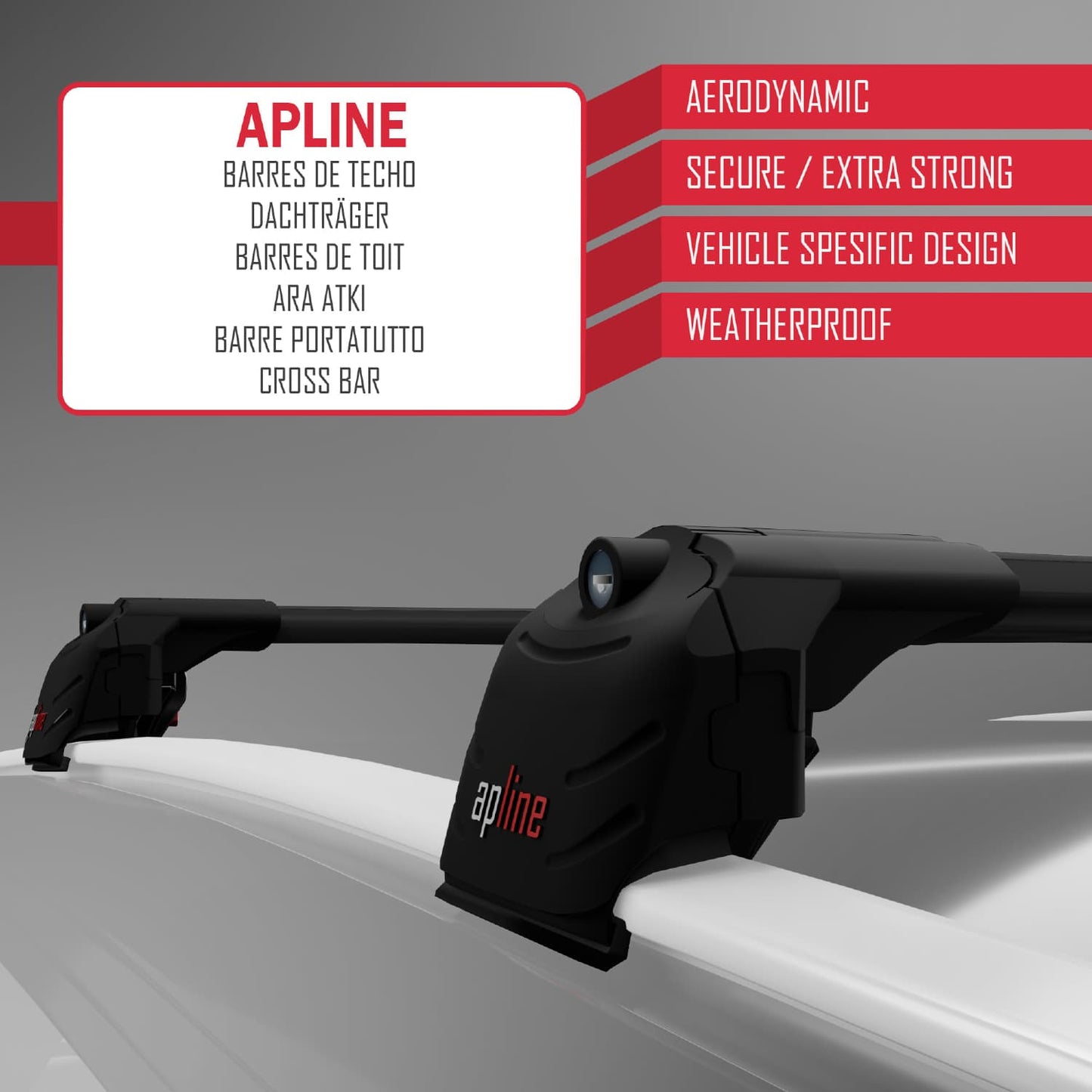 Compatible avec Honda CR-V 4 2012-2016 ACE-2 Barres de Toit Railing Porte-Bagages de Voiture Noir Aluminium 2 Barres