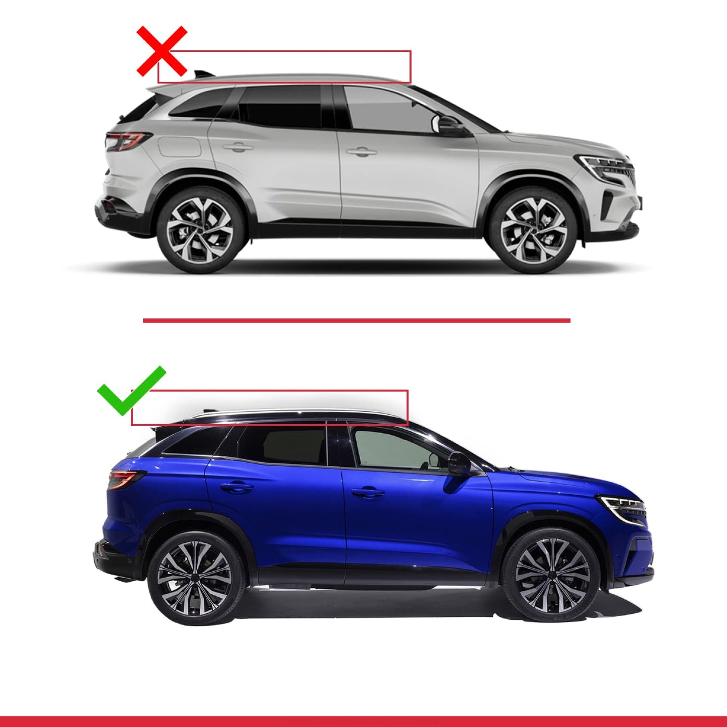 Kompatibel mit Renault Austral (RHN) 2022-2025 ACE-2 Relingträger Dachträger Auto Gepäckträger Schwarz Aluminium 2 Stangen