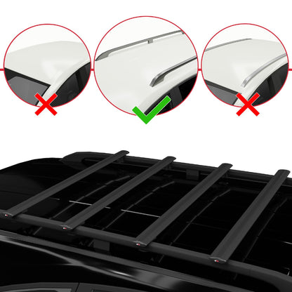 Kompatibel mit Ford Transit/Tourneo Connect 2002-2013 BASIC Model Relingträger Dachträger Auto Gepäckträger Schwarz Aluminium 4 Stangen