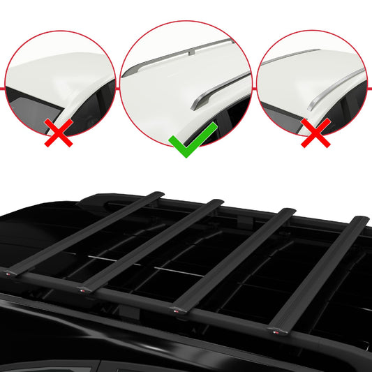 Kompatibel mit Ford Transit/Tourneo Courier Pre-Facelift 2014-2017 BASIC Model Relingträger Dachträger Auto Gepäckträger Schwarz Aluminium 4 Stangen