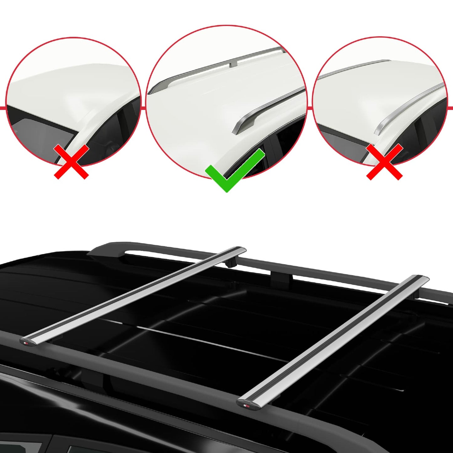 Kompatibel mit Nissan Navara 3 (D40) 2005-2014 BASIC Model Relingträger Dachträger Auto Gepäckträger Grau Aluminium 2 Stangen