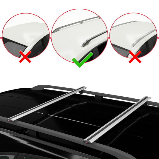 Kompatibel mit A6 (C7) Allroad 2012-2015 BASIC Model Relingträger Dachträger Auto Gepäckträger Grau Aluminium 2 Stangen