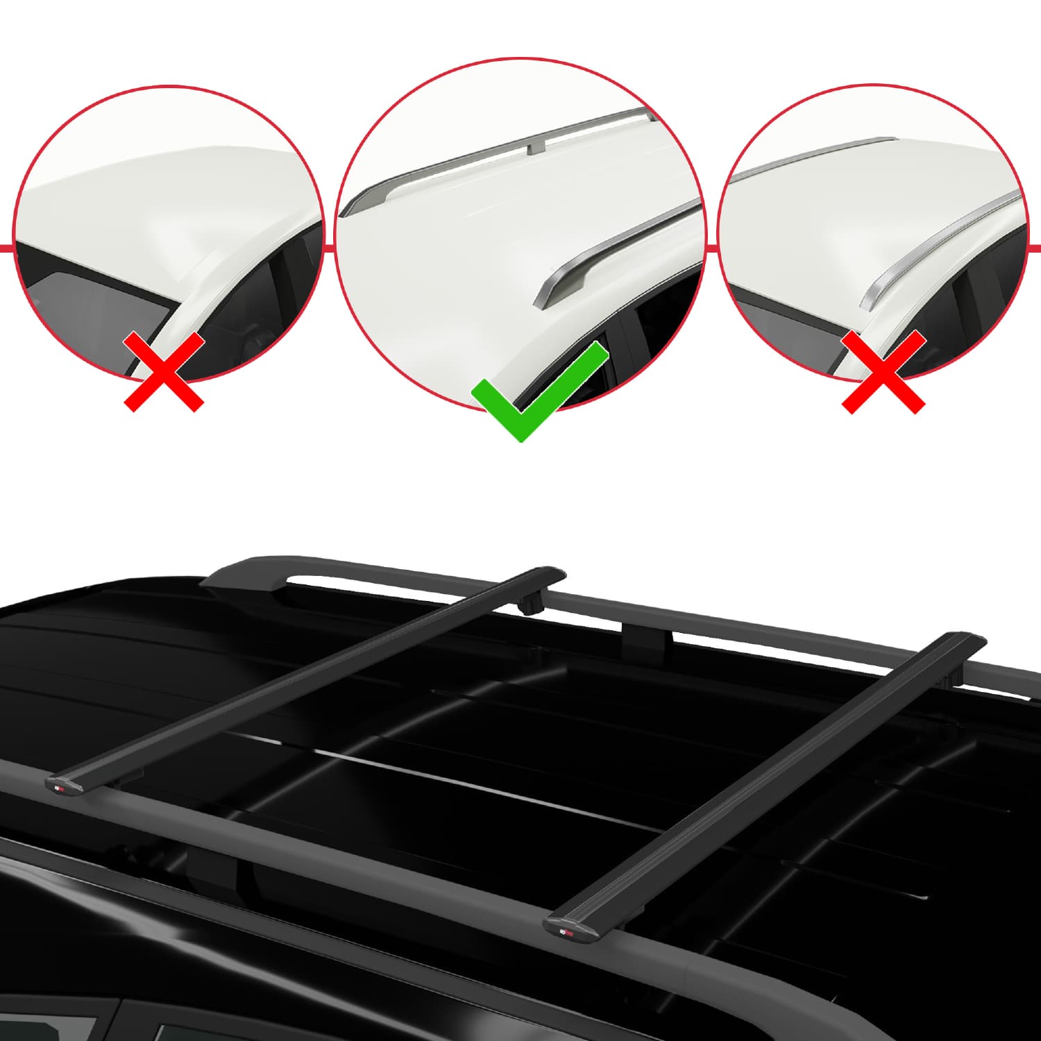 Compatible avec Chevrolet Venture 1997-2004 BASIC Model Barres de Toit Railing Porte-Bagages de Voiture Noir Aluminium 2 Barres