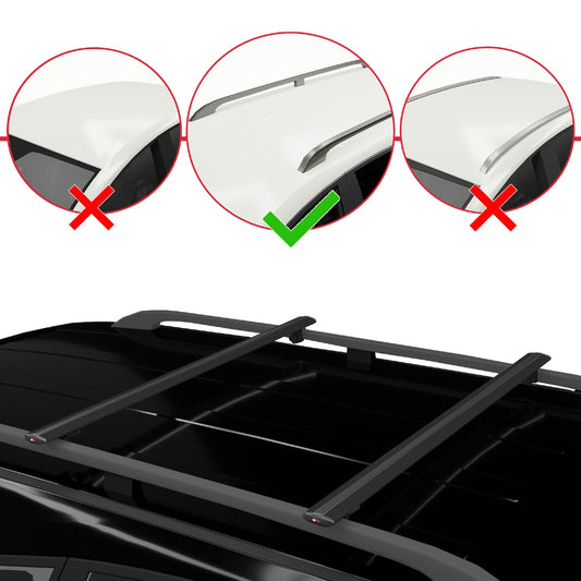 Kompatibel mit Mercedes GL Klasse 2 (X166) Pre-Facelift 2013-2015 BASIC Model Relingträger Dachträger Auto Gepäckträger Schwarz Aluminium 2 Stangen