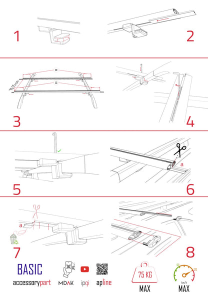 Compatible with Mitsubishi Pajero (V60) 3 Door 1999-2006 BASIC Model Car Roof Rack Cross Bar Grey Aluminium 2 Bars