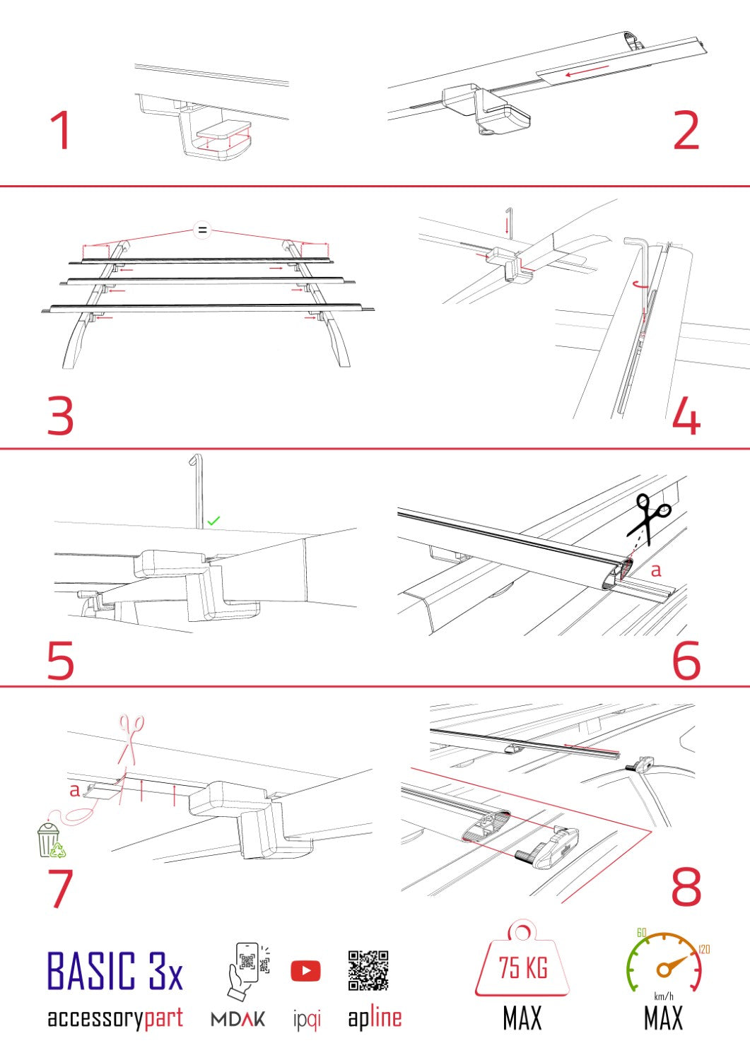 Compatible avec Volvo XC70 1998-2000 BASIC Model Barres de Toit Railing Porte-Bagages de Voiture Gris Aluminium 3 Barres