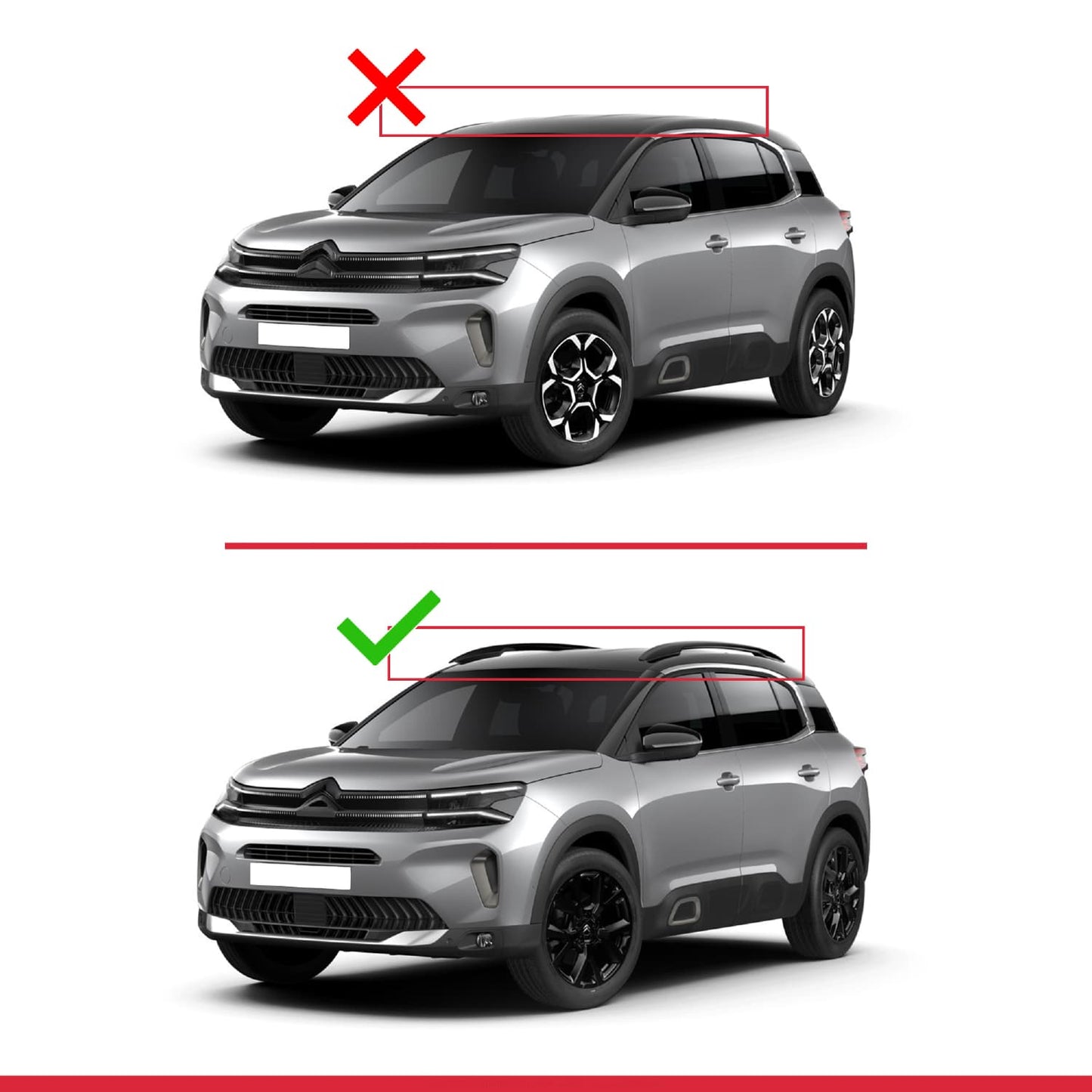 Kompatibel mit Citroen C5 Aircross 2018-2025 ACE-1 Relingträger Dachträger Auto Gepäckträger Grau Aluminium 2 Stangen