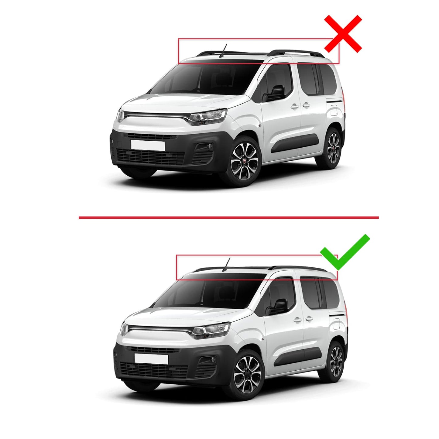 Kompatibel mit Fiat Doblo 3 2023-2025 ACE-2 Relingträger Dachträger Auto Gepäckträger Schwarz Aluminium 2 Stangen