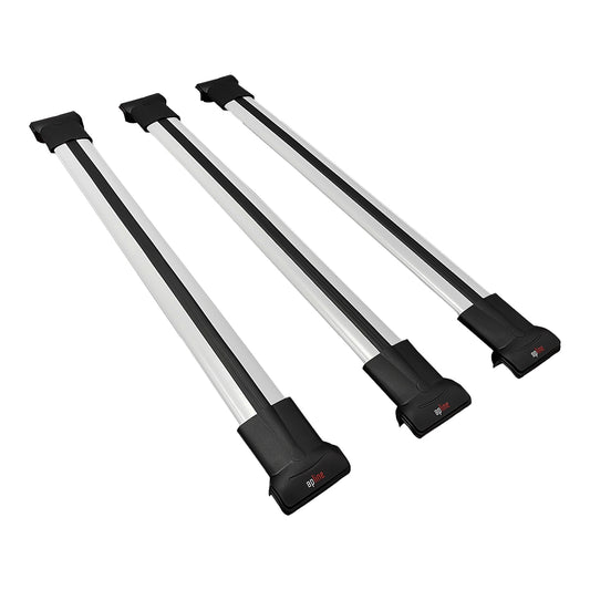 Compatible avec Renault Megane Grand Tour 2002-2008 FLY Model Barres de Toit Railing Porte-Bagages de Voiture Gris Aluminium 3 Barres