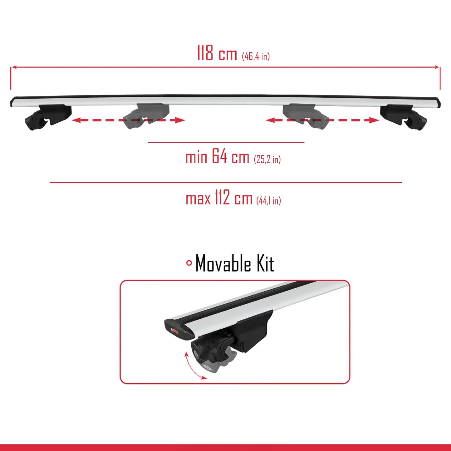 Kompatibel mit Mercedes GLA Klasse (X156) 2014-2019 HOOK Model Relingträger Dachträger Auto Gepäckträger Grau Aluminium 2 Stangen