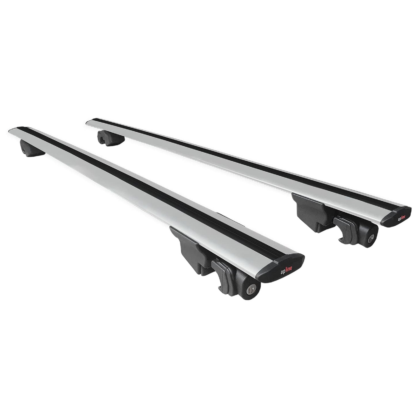 Compatible with BMW 5 Series (F11) Touring 2010-2017 HOOK Model Car Roof Rack Cross Bar Grey Aluminium 2 Bars