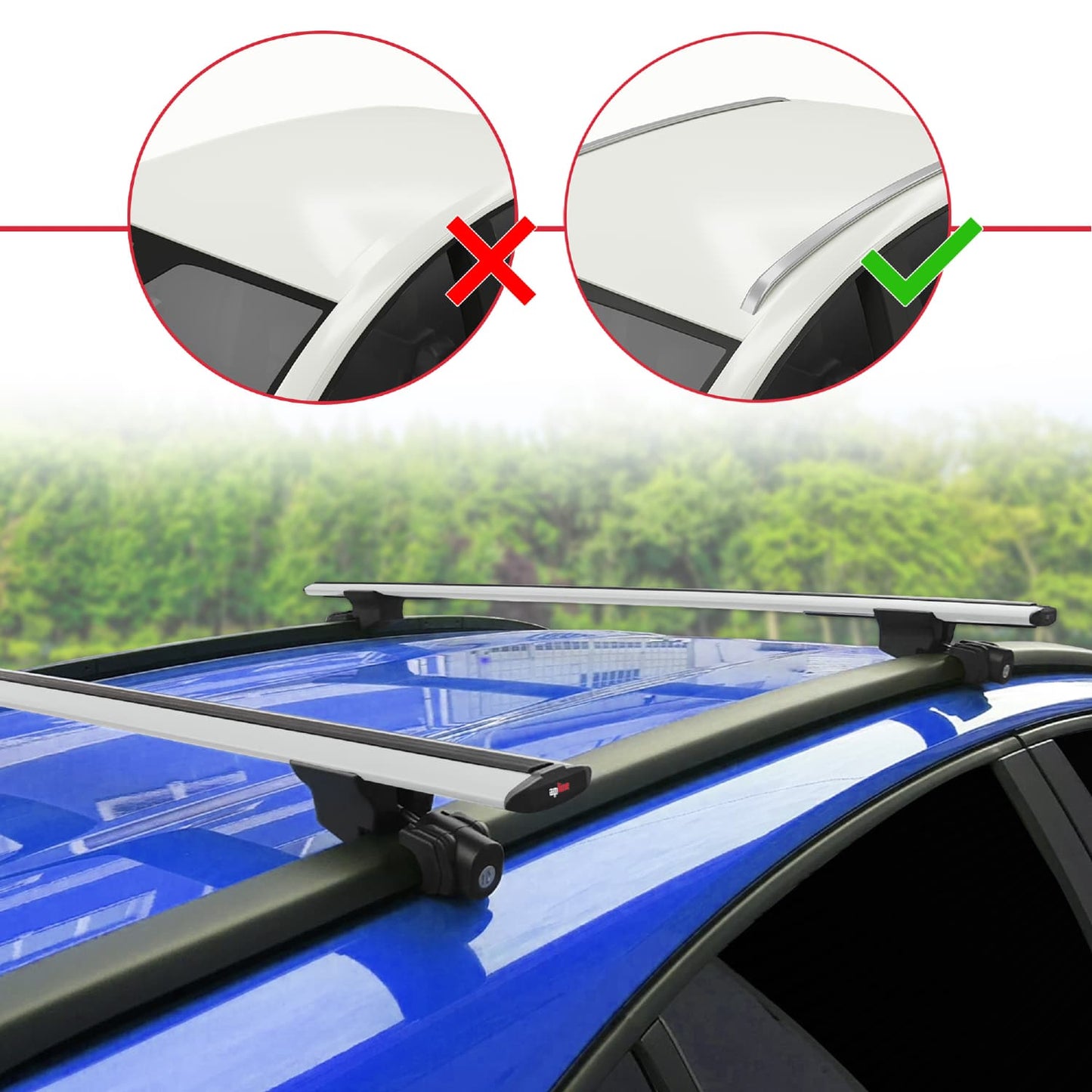 Compatible with Mercedes E Class 3 (S211) 2004-2009 HOOK Model Car Roof Rack Cross Bar Grey Aluminium 2 Bars